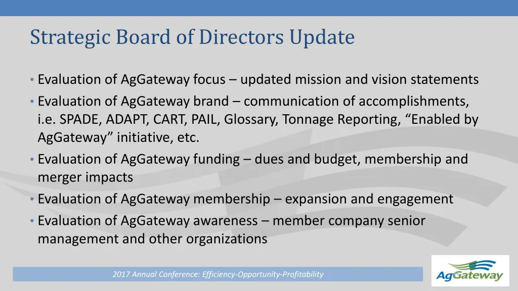 strategic board of directors update 1