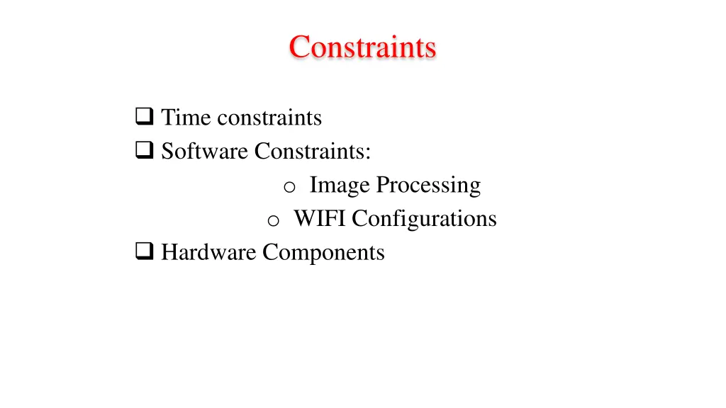 constraints