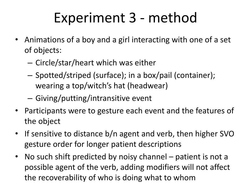 experiment 3 method