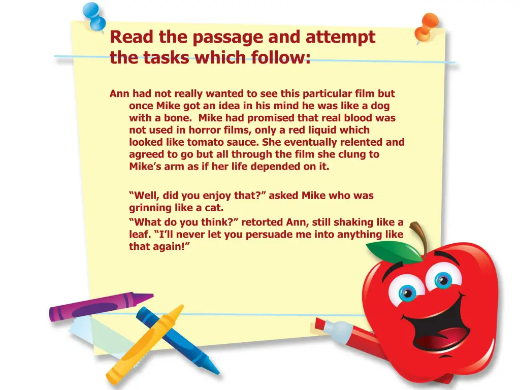 read the passage and attempt the tasks which 1