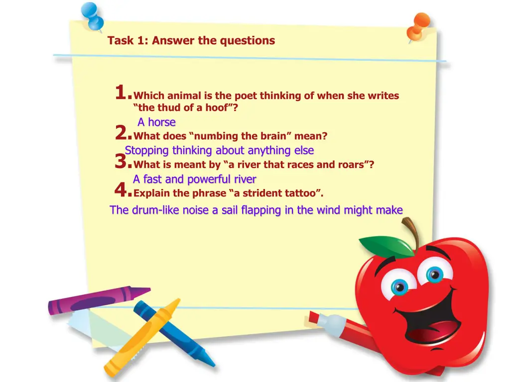 task 1 answer the questions