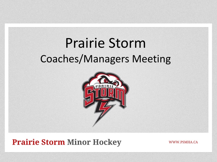 prairie storm coaches managers meeting