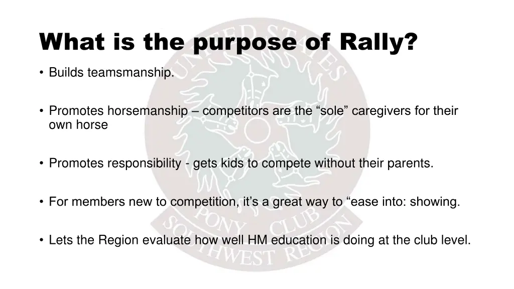 what is the purpose of rally