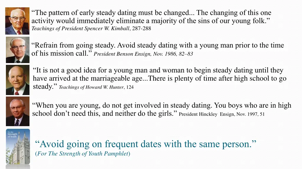 the pattern of early steady dating must