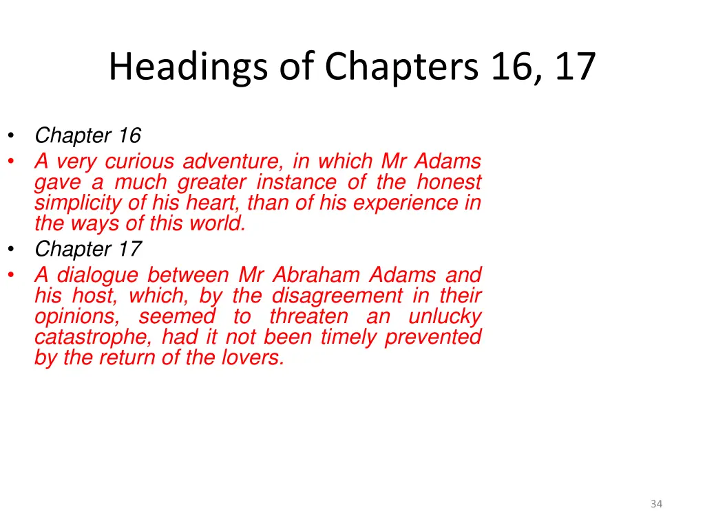 headings of chapters 16 17