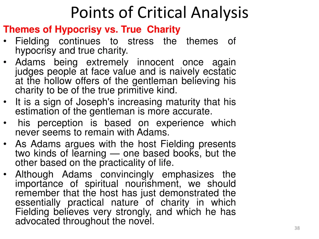 points of critical analysis themes of hypocrisy