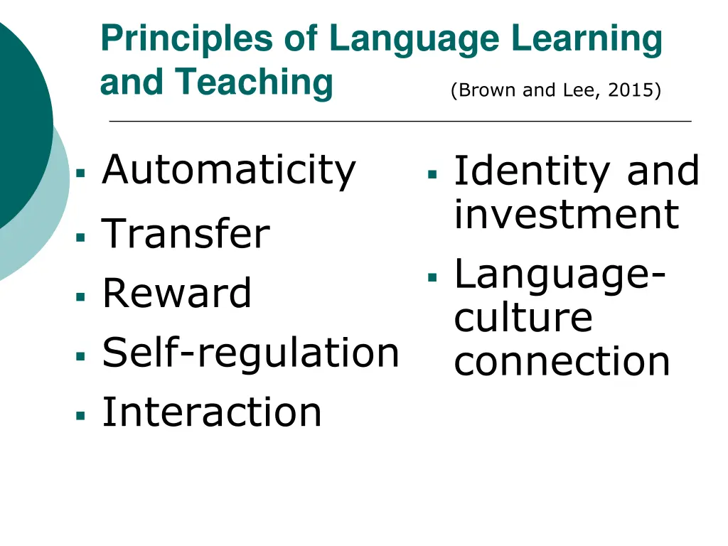 principles of language learning and teaching