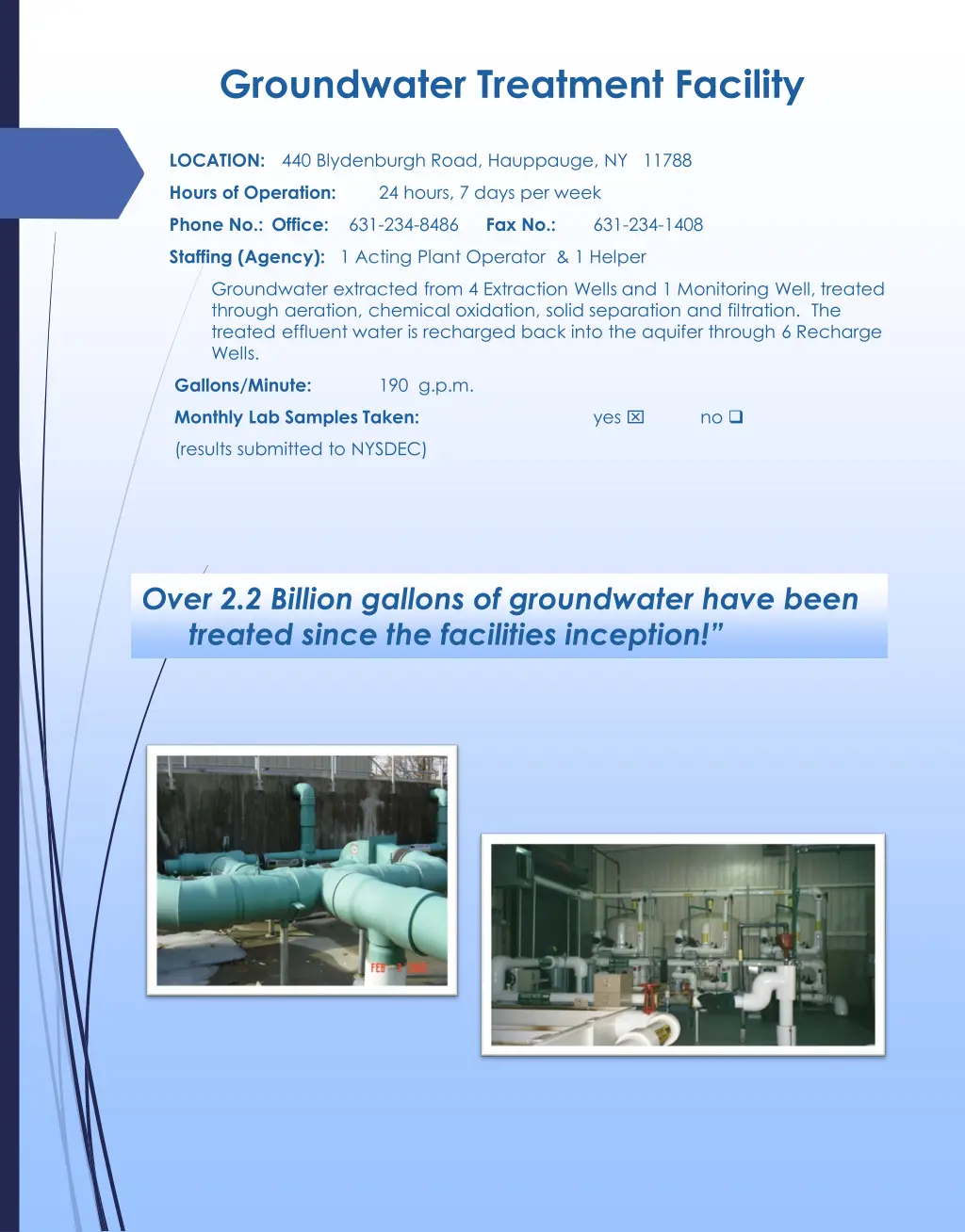 groundwater treatment facility