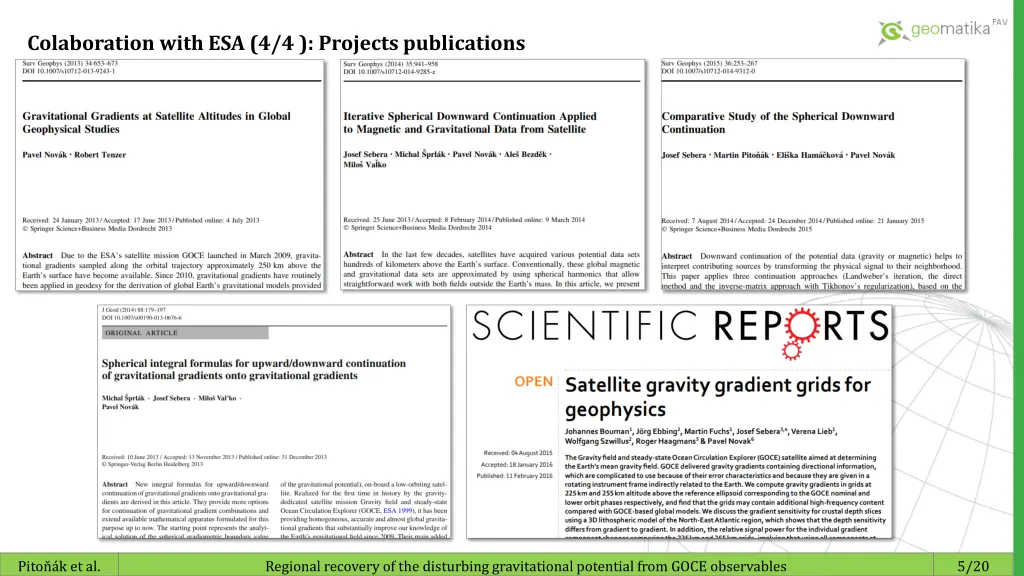 colaboration with esa 4 4 projects publications