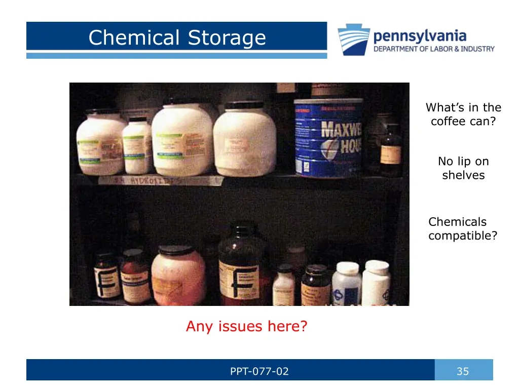 chemical storage