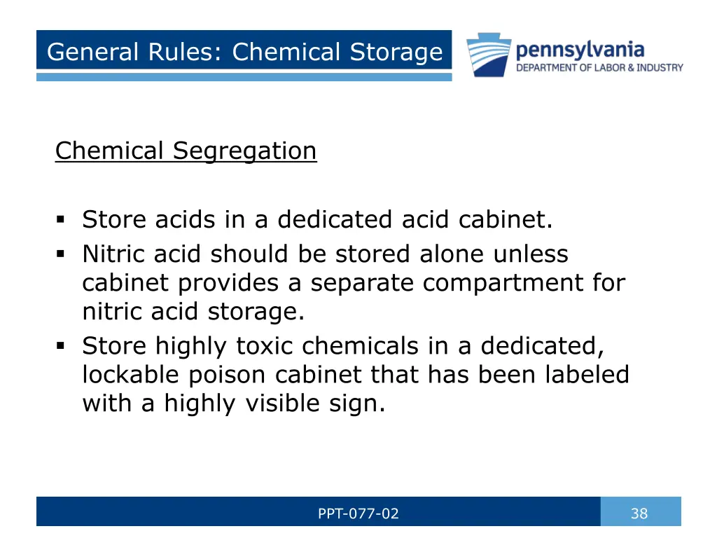 general rules chemical storage 3