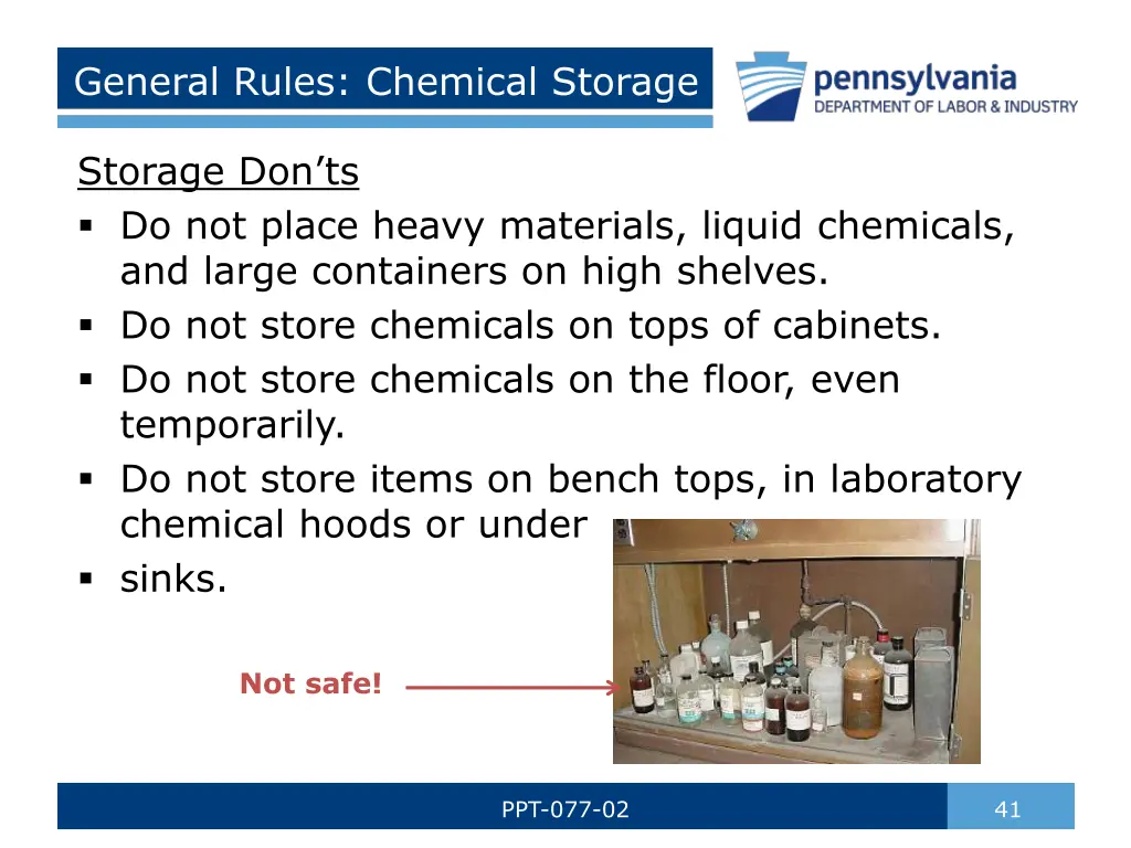 general rules chemical storage 6