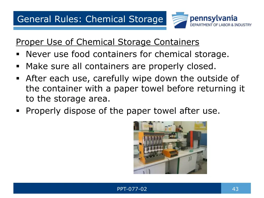 general rules chemical storage 8