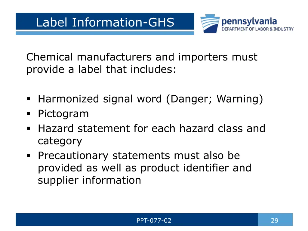 label information ghs