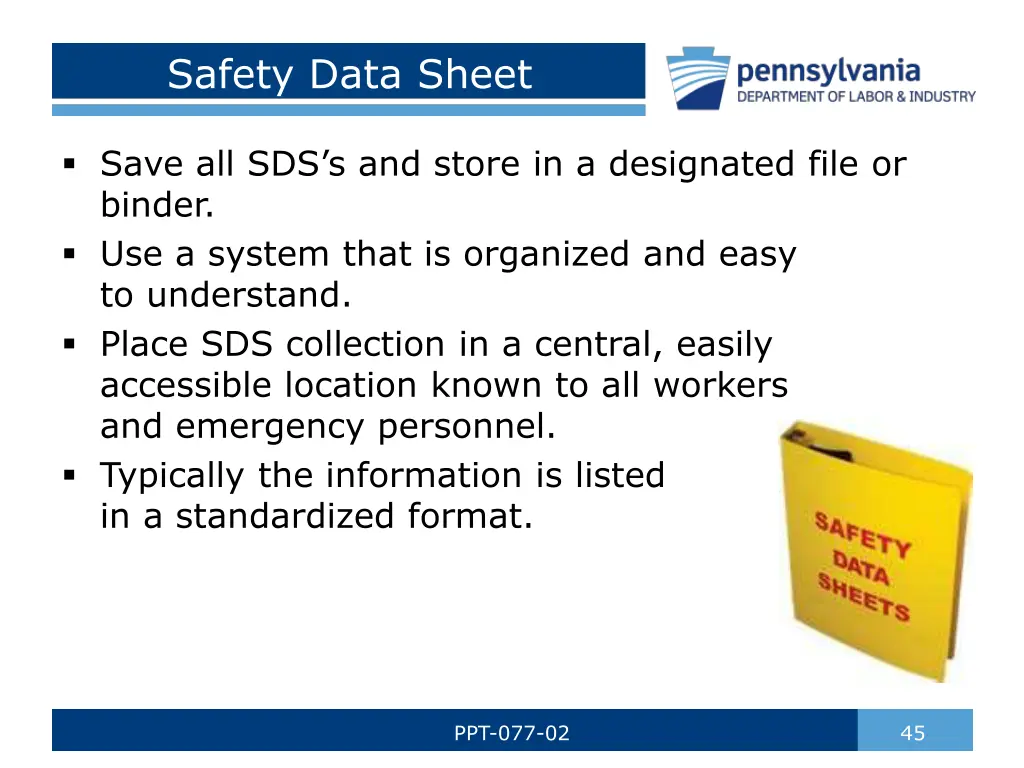 safety data sheet 1