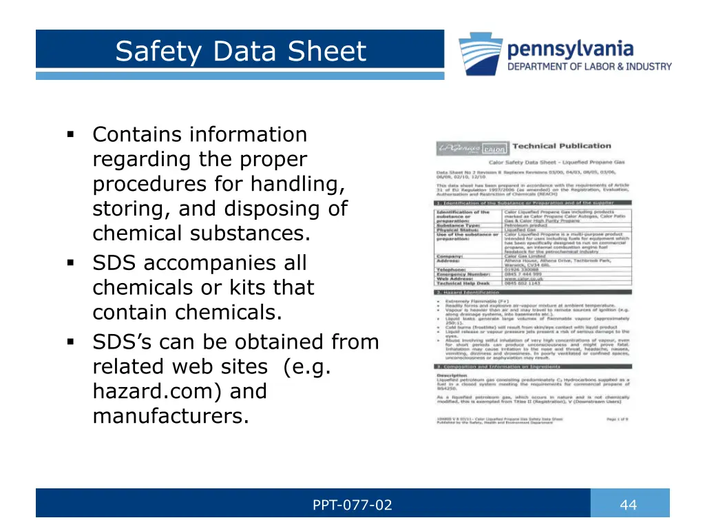 safety data sheet