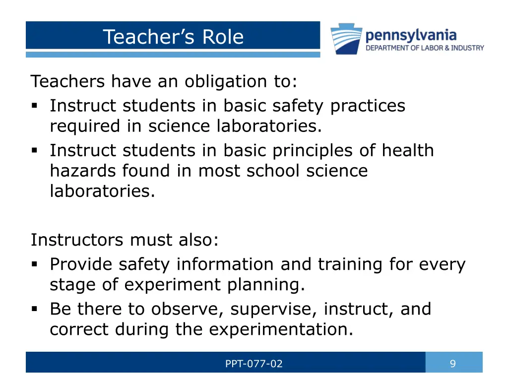 teacher s role