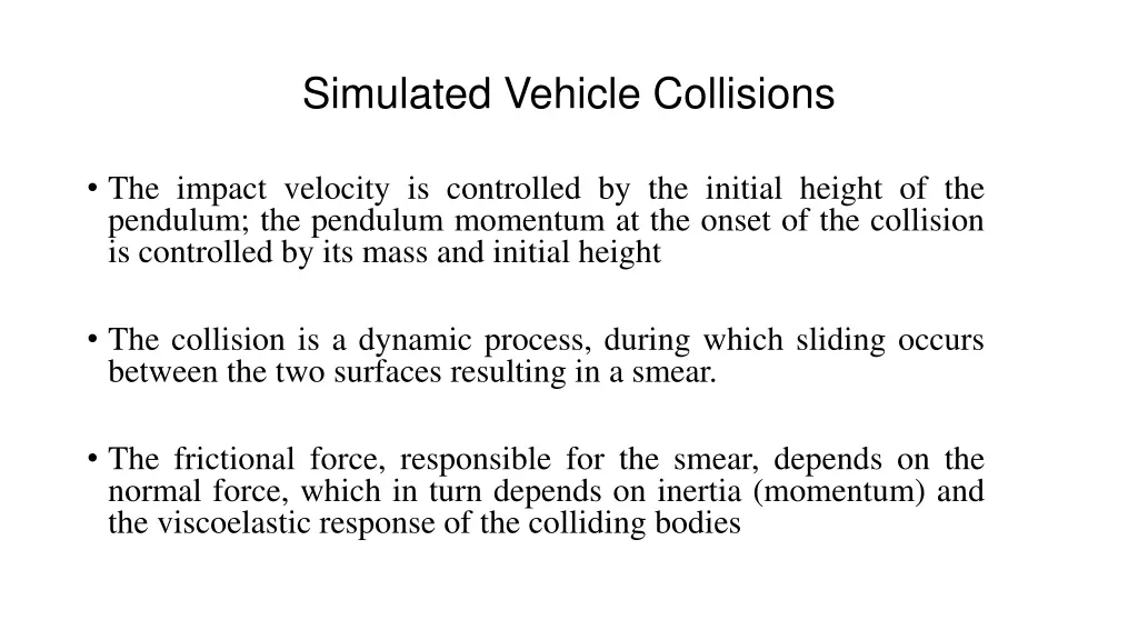 simulated vehicle collisions