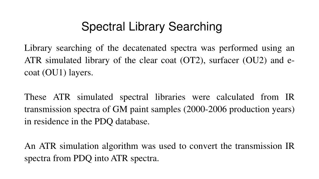 spectral library searching