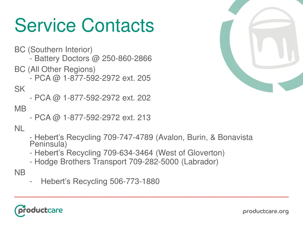 service contacts