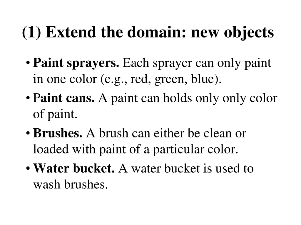 1 extend the domain new objects