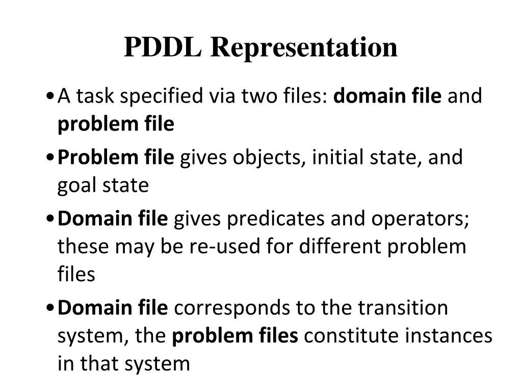 pddl representation