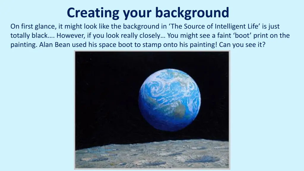 creating your background on first glance it might