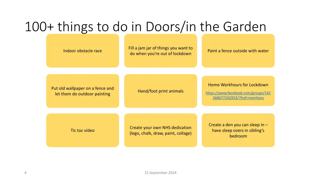 100 things to do in doors in the garden