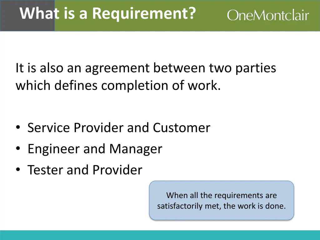 what is a requirement 2