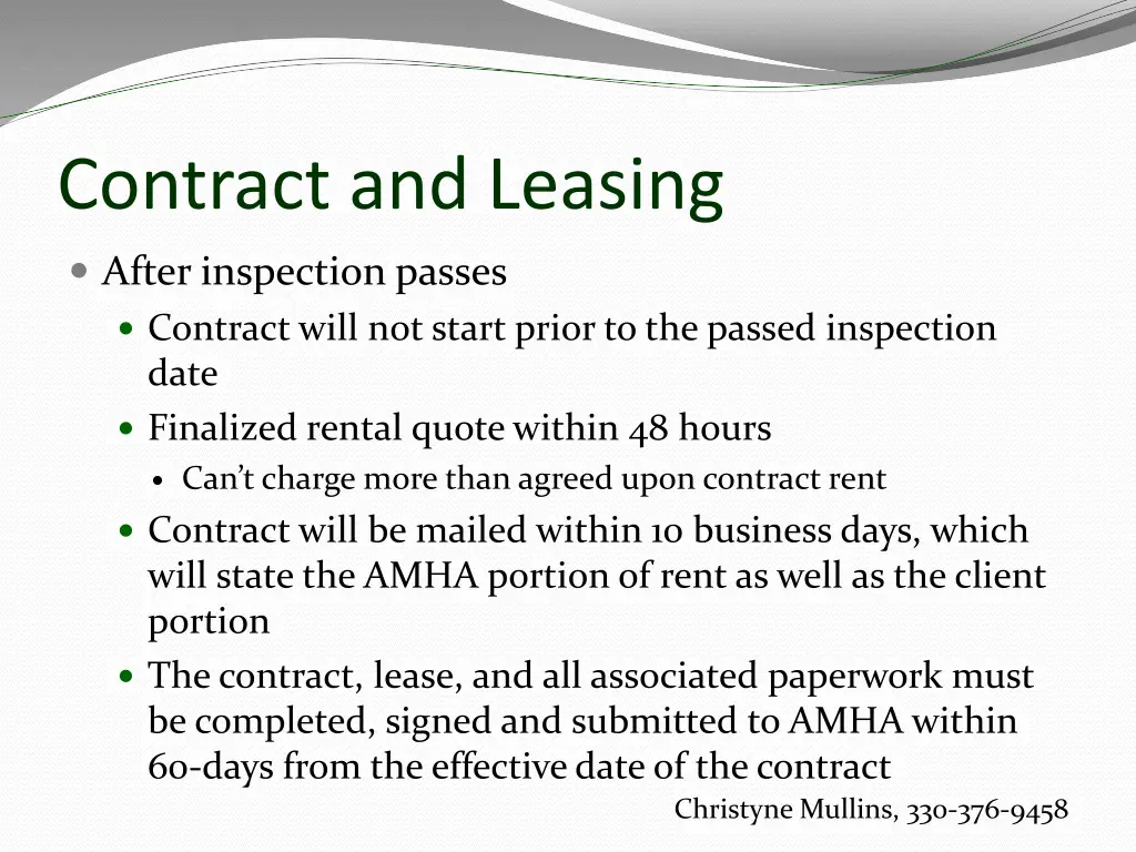 contract and leasing