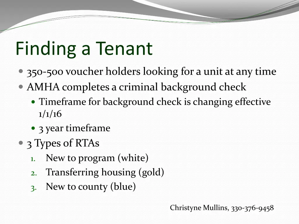 finding a tenant