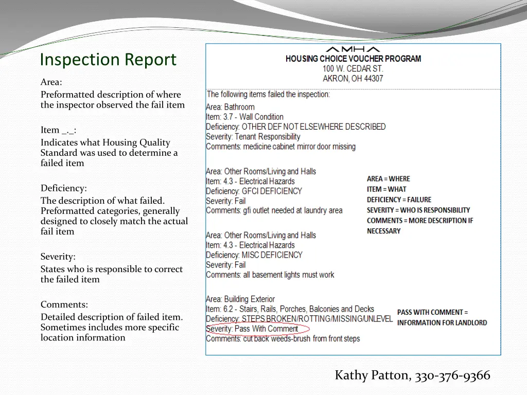 inspection report