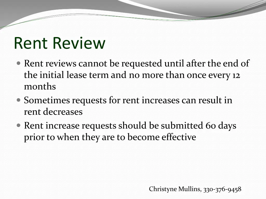 rent review