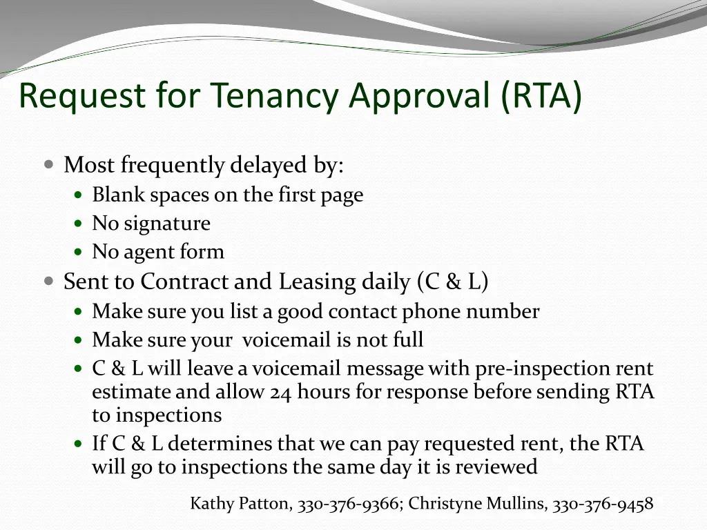 request for tenancy approval rta