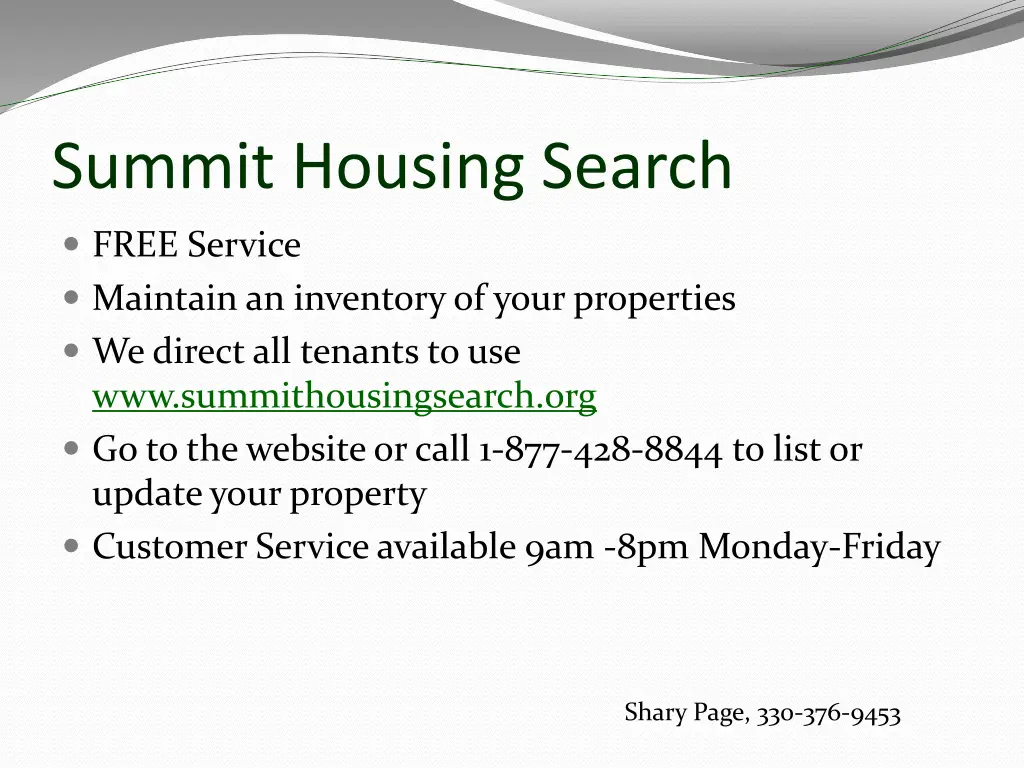 summit housing search