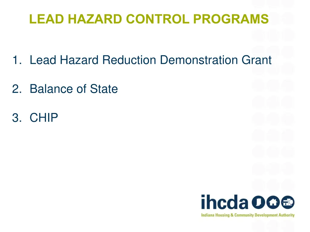 lead hazard control programs