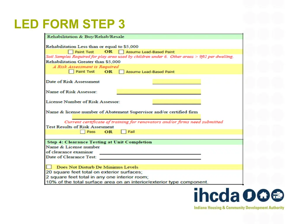 led form step 3