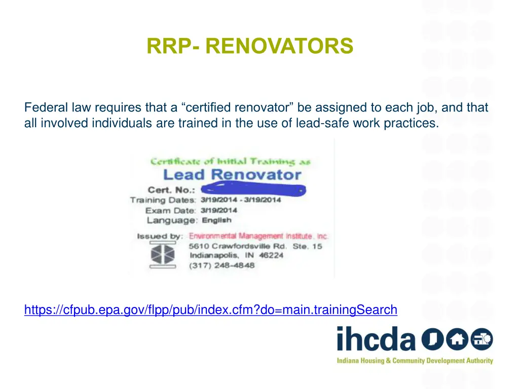 rrp renovators