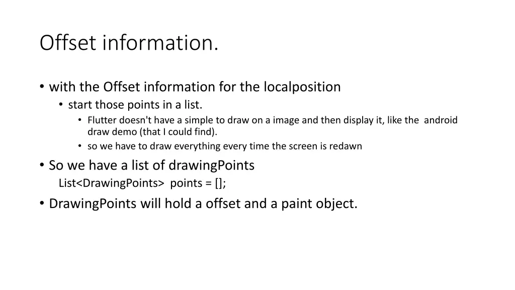 offset information