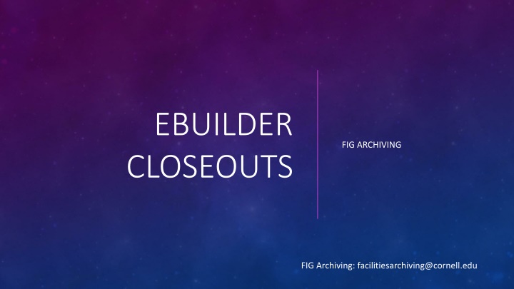 ebuilder closeouts