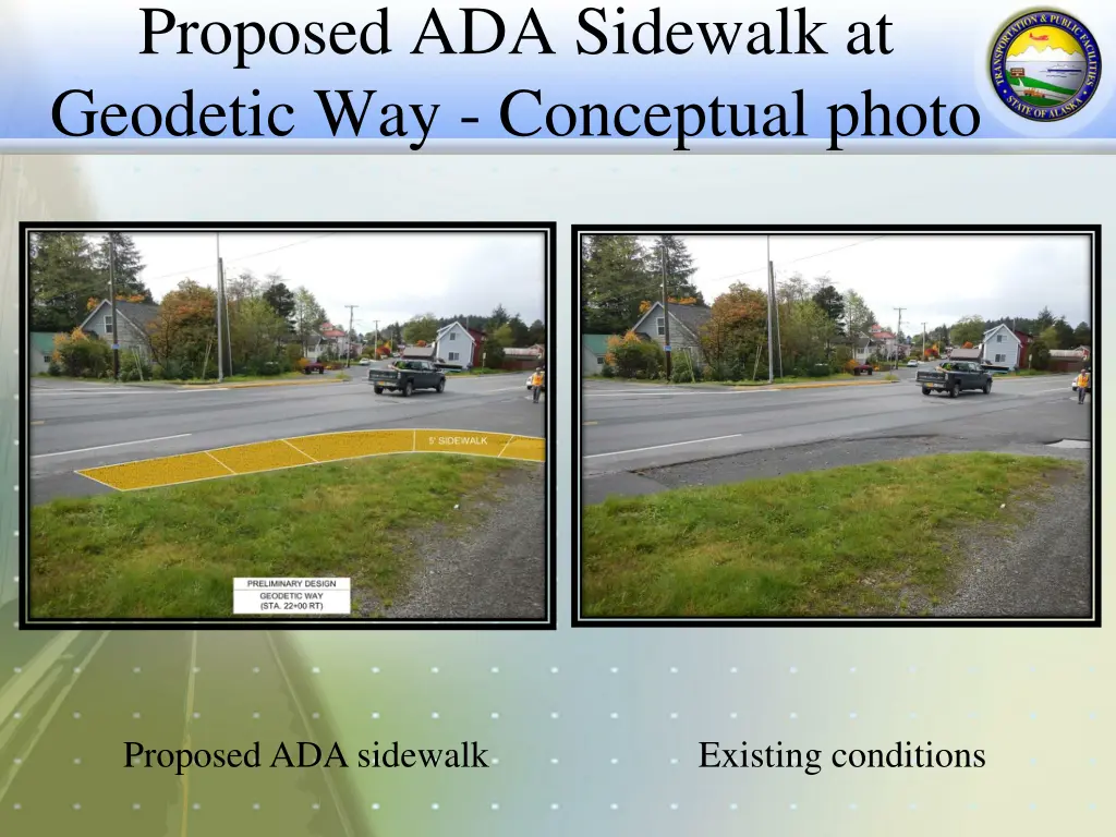 proposed ada sidewalk at geodetic way conceptual