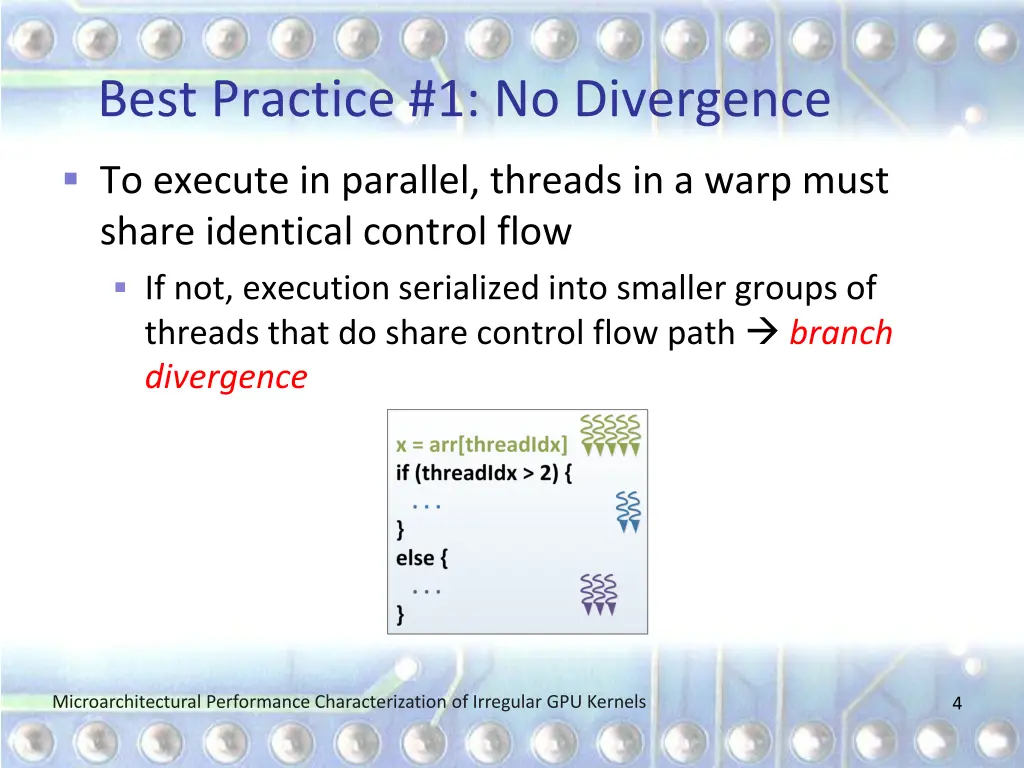 best practice 1 no divergence