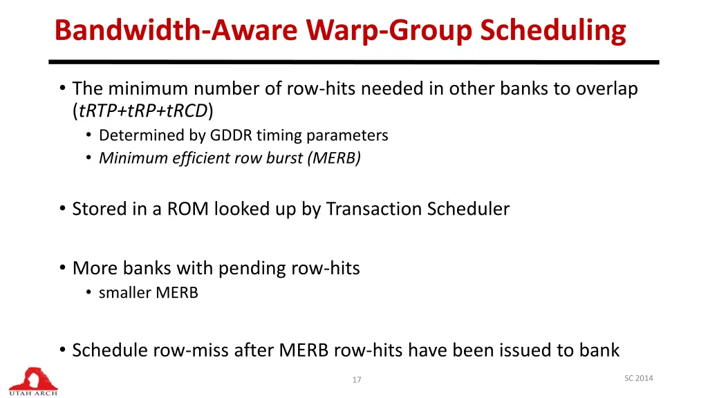 bandwidth aware warp group scheduling 1