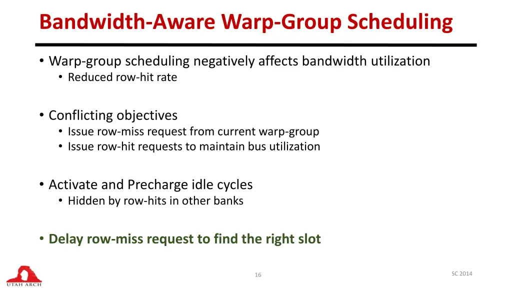 bandwidth aware warp group scheduling