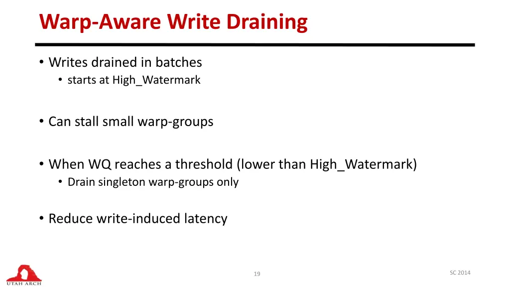 warp aware write draining