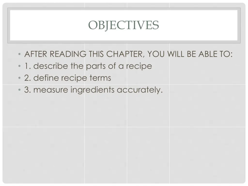 objectives