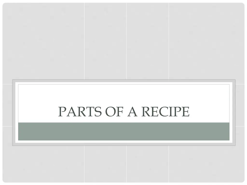 parts of a recipe