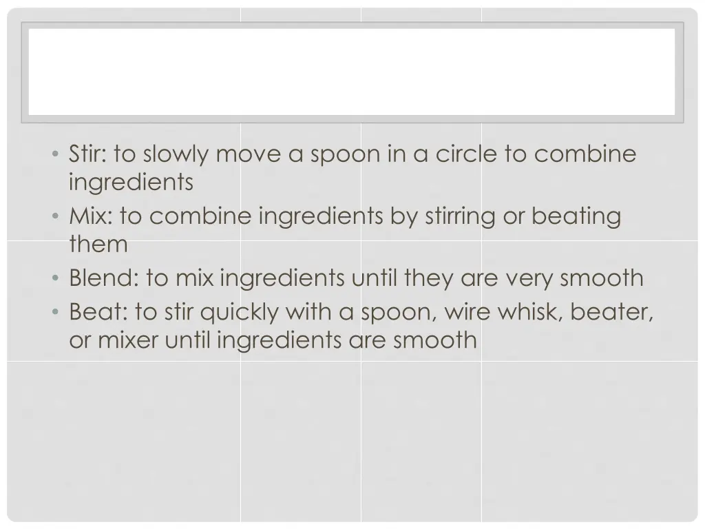 stir to slowly move a spoon in a circle