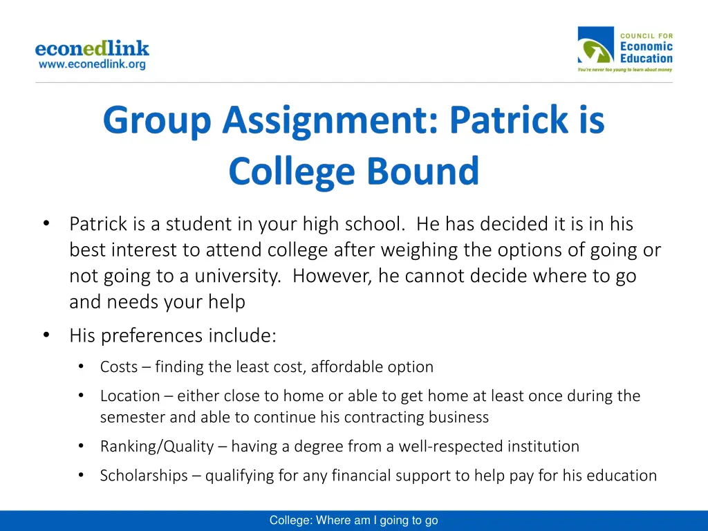 patrick is a student in your high school