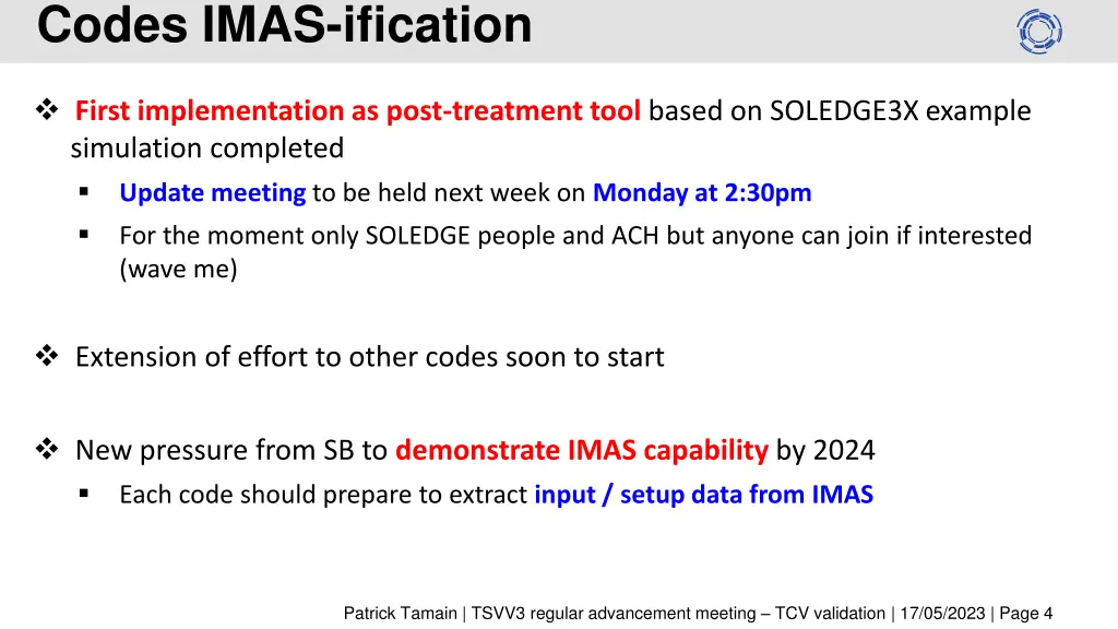 codes imas ification